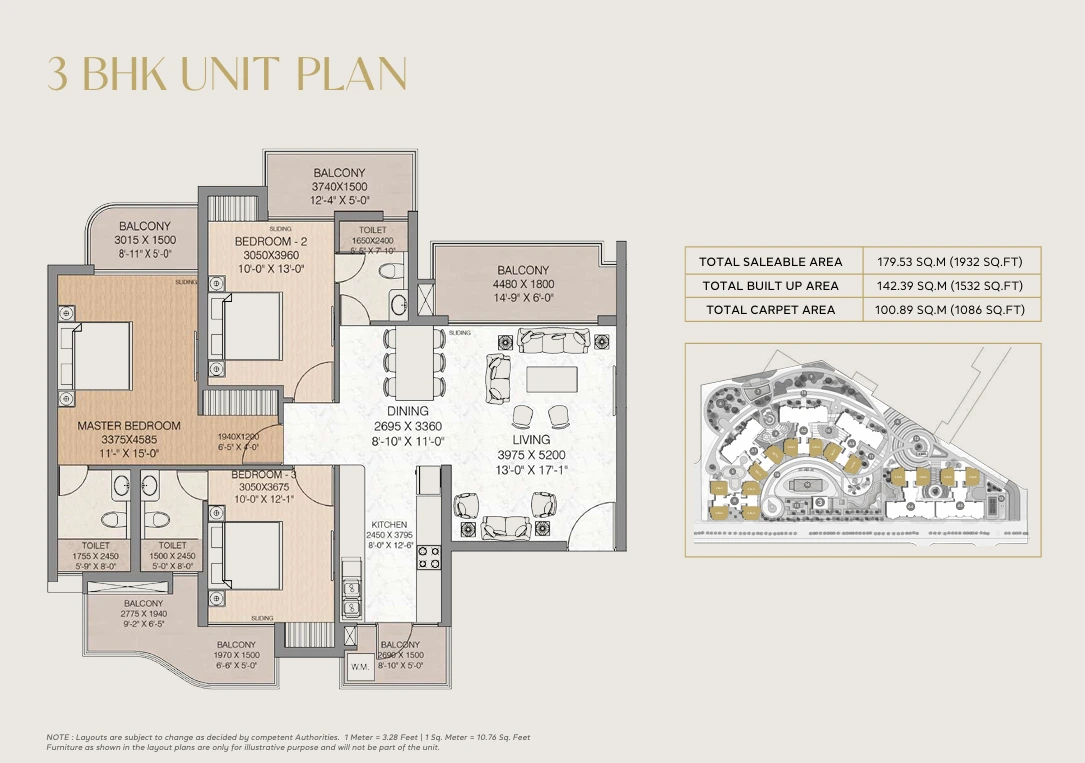 3 BHK Floor Plan
